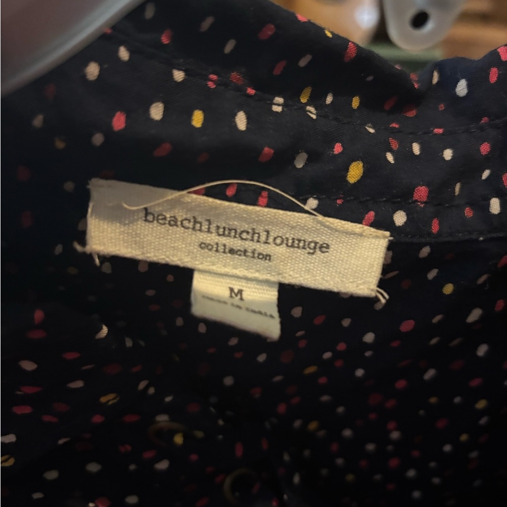 Beachlunchlounge Black Polka Dot Top